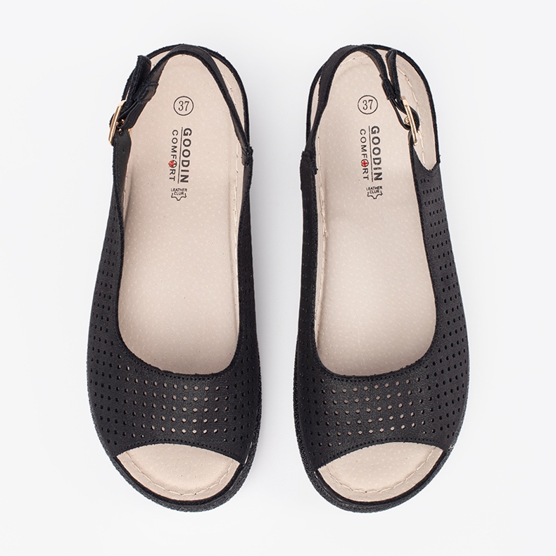 Goodin Fekete kényelmes nyitott szandál 2