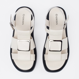 Goodin Könnyű -BEIGE bőr elegáns szandál a peronon bézs 1 Goodin Könnyű -BEIGE bőr elegáns szandál a peronon bézs 1