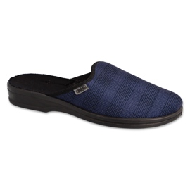 Befado férfi pu papucs 089M414, sötétkék kockás 1