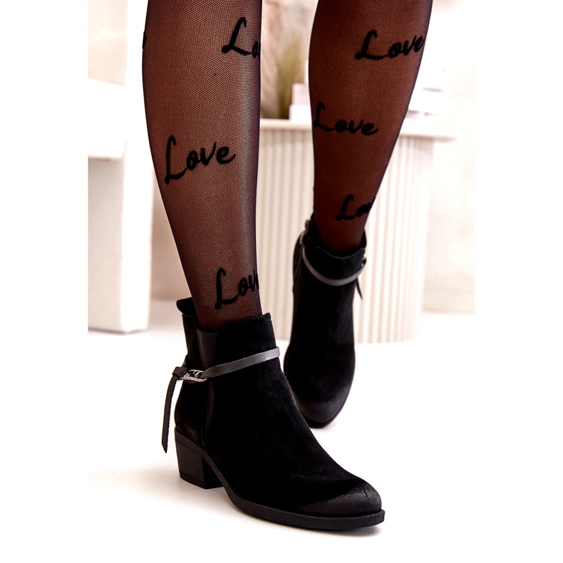 Zazoo 60478 velúr magas sarkú szigetelt fekete cipzár 2