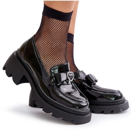 S.Barski Női bőrfókerek íj és szívvel LZ42-032 fekete 5