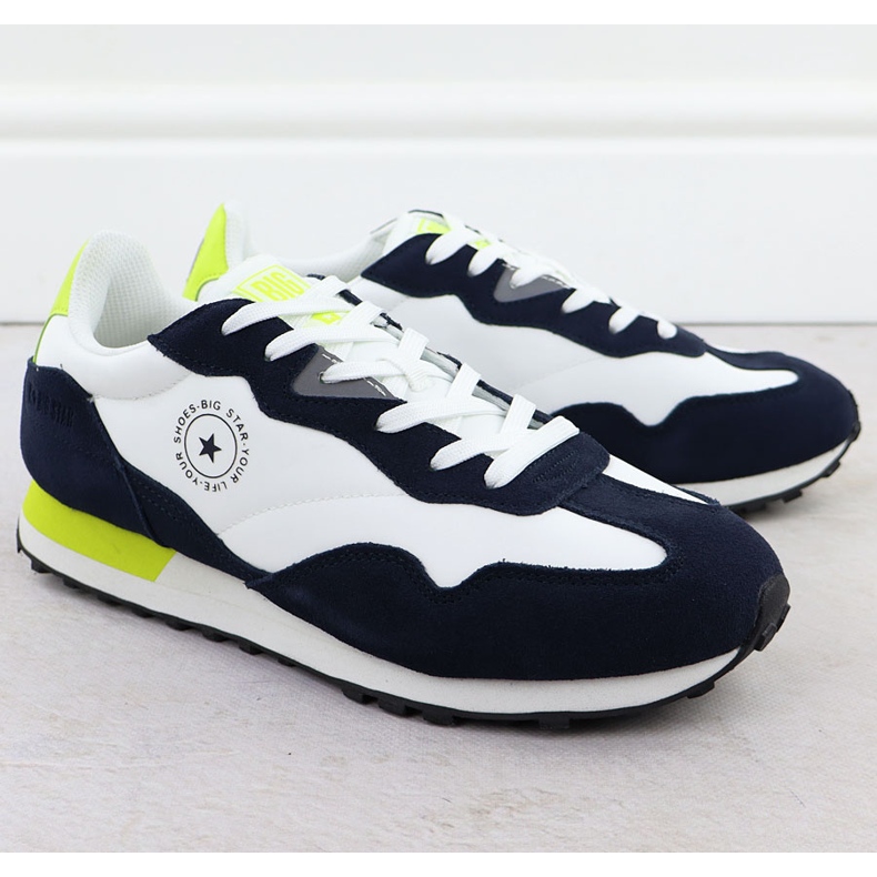 Big Star Férfi bőr sportcipő cipők fehér és sötétkék nagy csillag RR174408 1