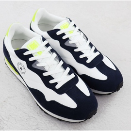 Big Star Férfi bőr sportcipő cipők fehér és sötétkék nagy csillag RR174408 2