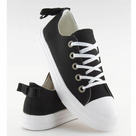 Fekete női tornacipő masnival 8935 Fekete 1