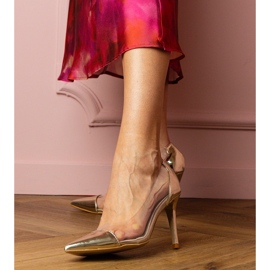 Arany klasszikus szivattyúk átlátszó felsőkkel aranysárga 1