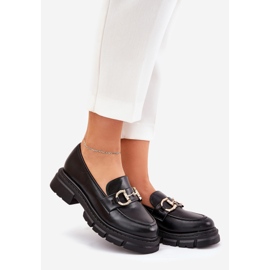 Női bőr lehajok arany részletekkel fekete 1