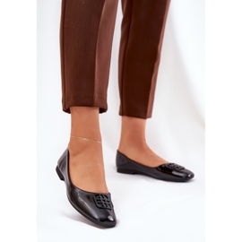 Vinceza Festett elegáns női balerinák, dekoratív Vinceeza 17377 fekete részletekkel 2