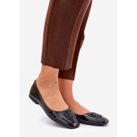 Vinceza Festett elegáns női balerinák, dekoratív Vinceeza 17377 fekete részletekkel 1