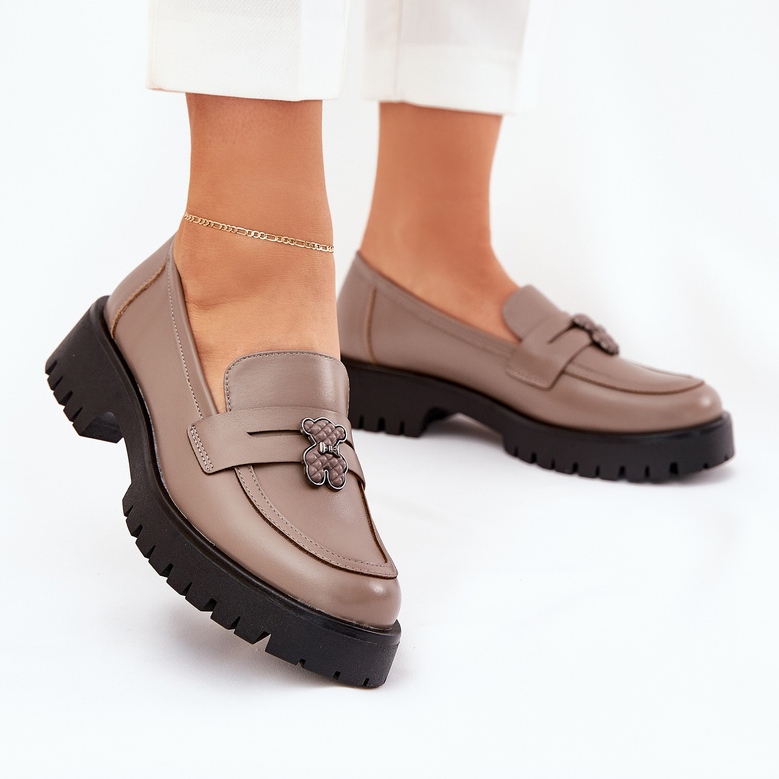 Vinceza Női bőrkövek csapokkal, medve Vinceeza 18109 bézs 2