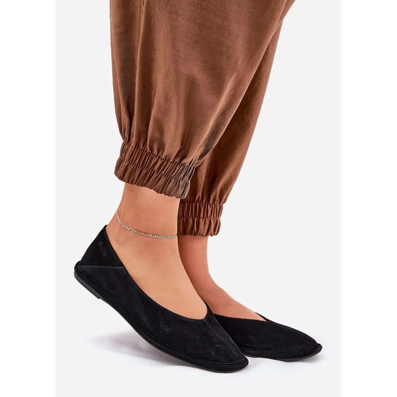 Big Star Női velúr ballerinas nagy csillag RR274080 fekete 1