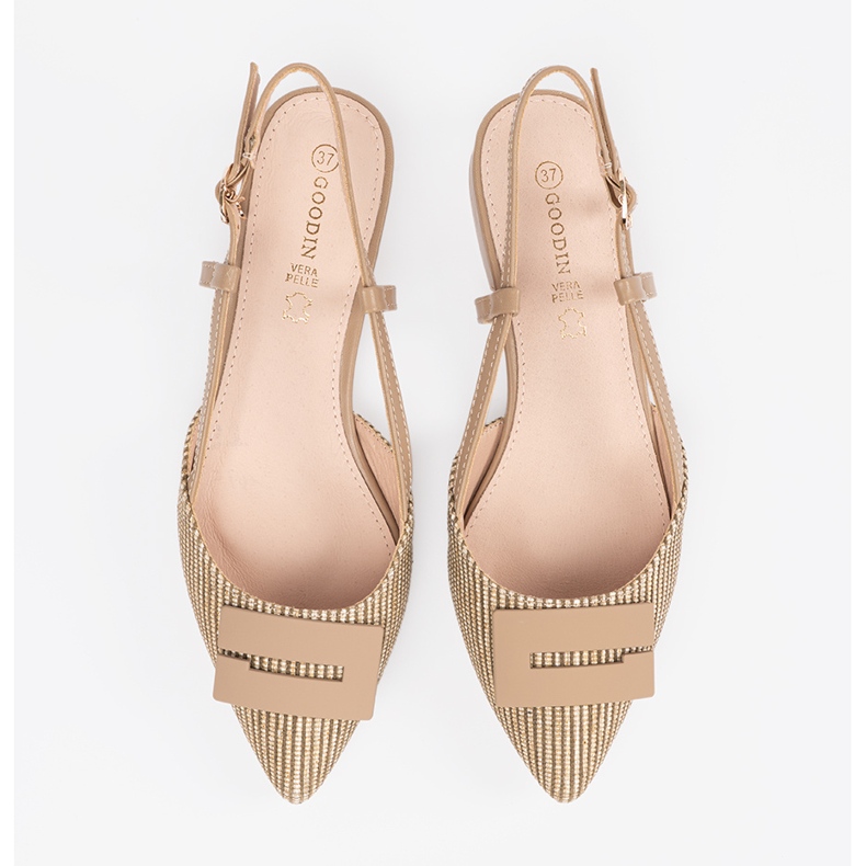 Goodin Taupe szandál nyitott sarkú bézs 2