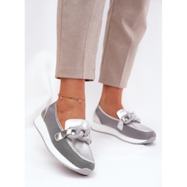 S.Barski Női bőr lehajok, LR51-966 ezüst díszítéssel 2