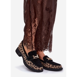Suede Moccasins női VinceZa 66791 Fekete Leopard nyomtatás 1