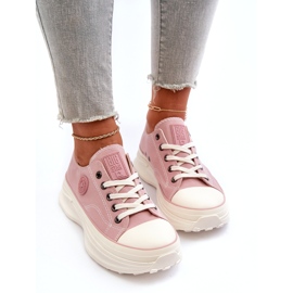 Női tornacipő masszív talpon Big Star NN274129 rózsaszín 2