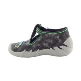 Fiú papucs Befado 110p316 traktor kék szürke zöld 2