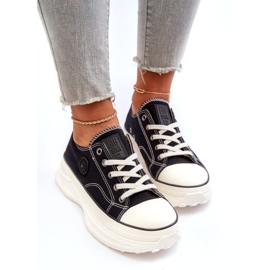 Big Star Női cipők az NN274125 masszív talpon lévő nagy csillagon fekete 3