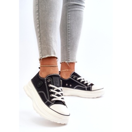 Big Star Női cipők az NN274125 masszív talpon lévő nagy csillagon fekete 2