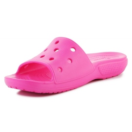 Női nyílt munkás flip flops crocs klasszikus dia 206121-6ub rózsaszín 2