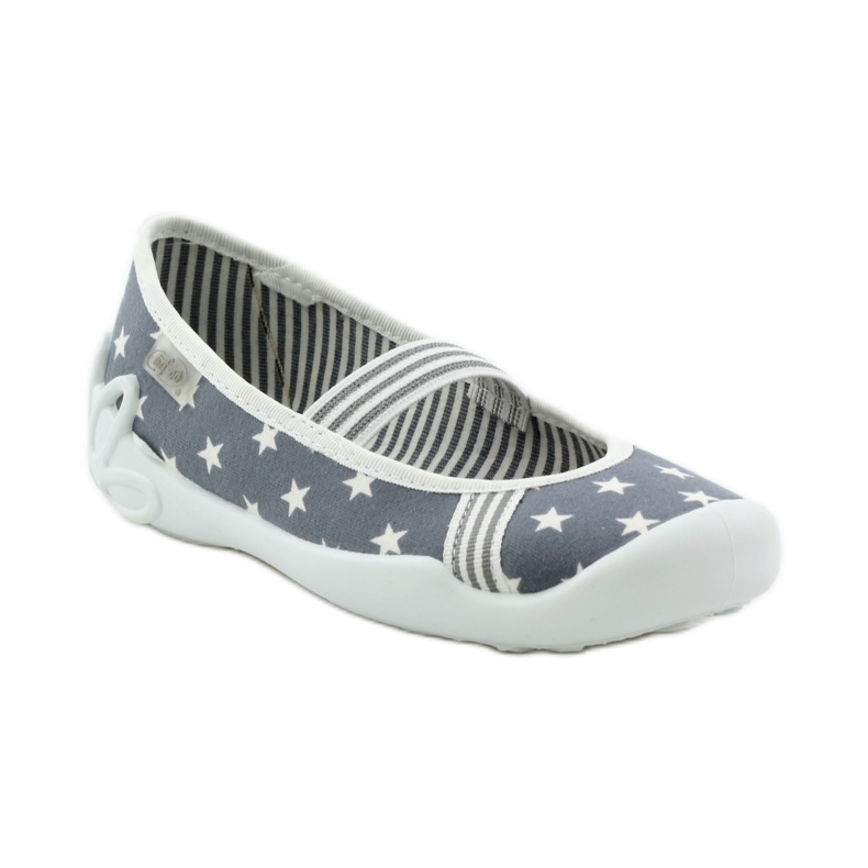 Lány papucsok Befado 193y064 csillagok szürke fehér 1