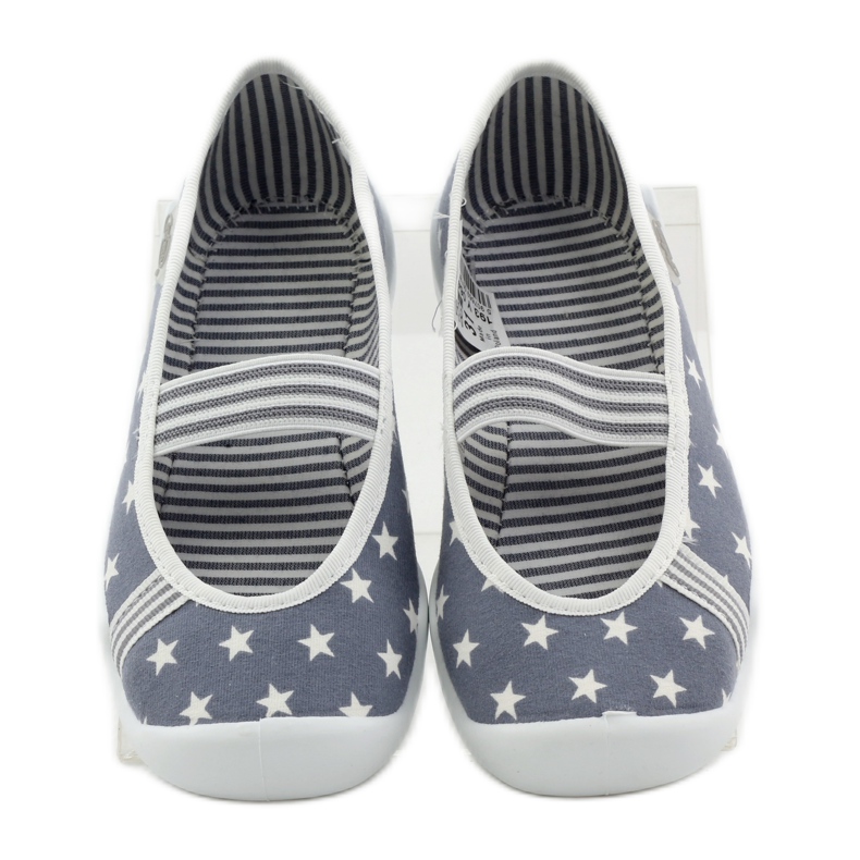 Lány papucsok Befado 193y064 csillagok szürke fehér 4