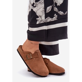 Big Star Női velúr flip -flopok nagy csillaggal RR274A387 barna csat 1