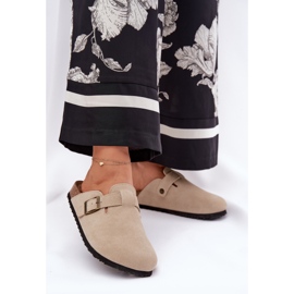 Big Star Suede flip -flops női klumkák egy nagy csillaggal RR274A385 bézs csat 2