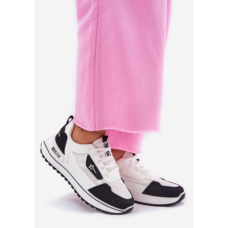 Női sportcipő a platformon Big Star RR274A223 Hi-Poly rendszer fehér és fekete rendszer 1