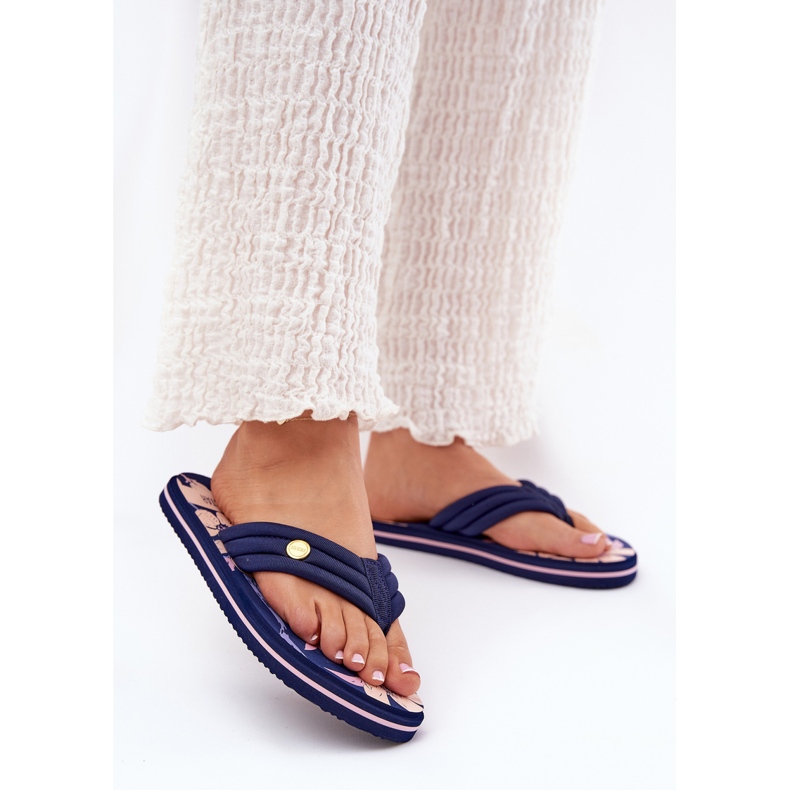 Big Star Japán női flip flopok nagy csillag RR274A109 Navy Blue kék 2