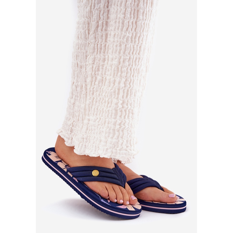Big Star Japán női flip flopok nagy csillag RR274A109 Navy Blue kék 1