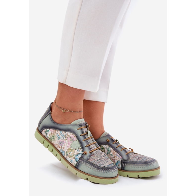 Női bőr cipő mintás maciejka 06784-09 zöld 1 Női bőr cipő mintás maciejka 06784-09 zöld 1