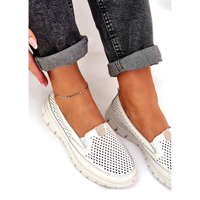 Evento Világos bőr nyitott lokkok 24pb18-6870 fehér 4