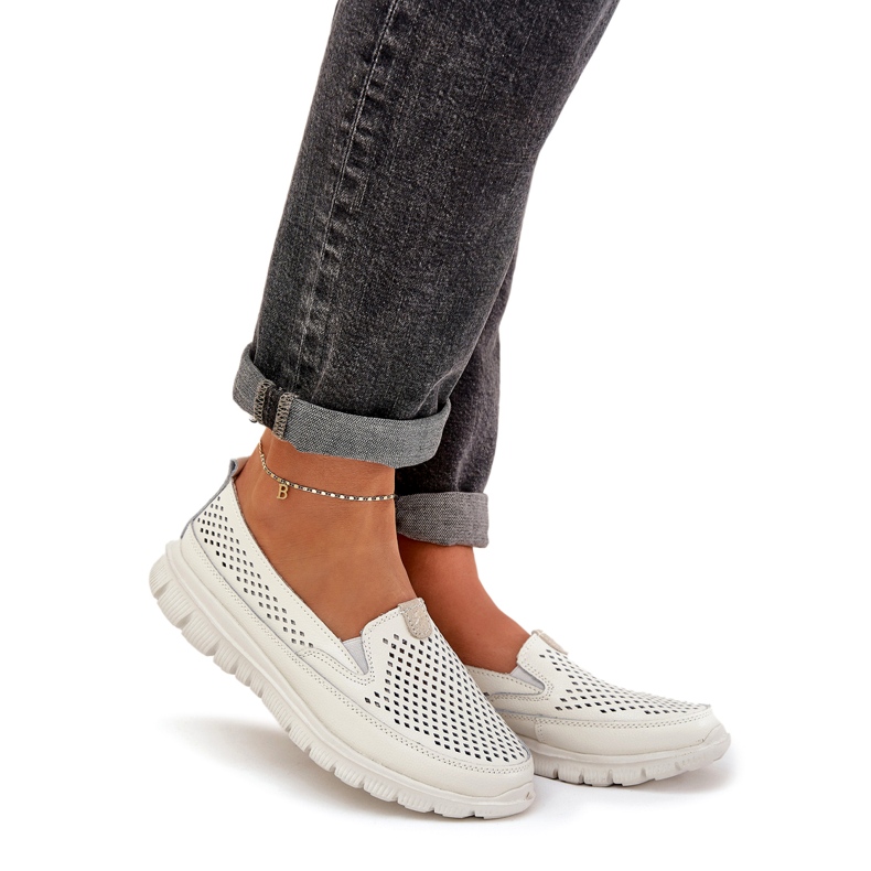 Evento Világos bőr nyitott lokkok 24pb18-6870 fehér 1