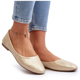 Bőr klasszikus arany balerinák aranysárga 4 Bőr klasszikus arany balerinák aranysárga 4