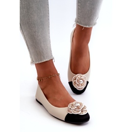 Seastar Női balerinák öko bőr dekoratív gyöngy bézs 2