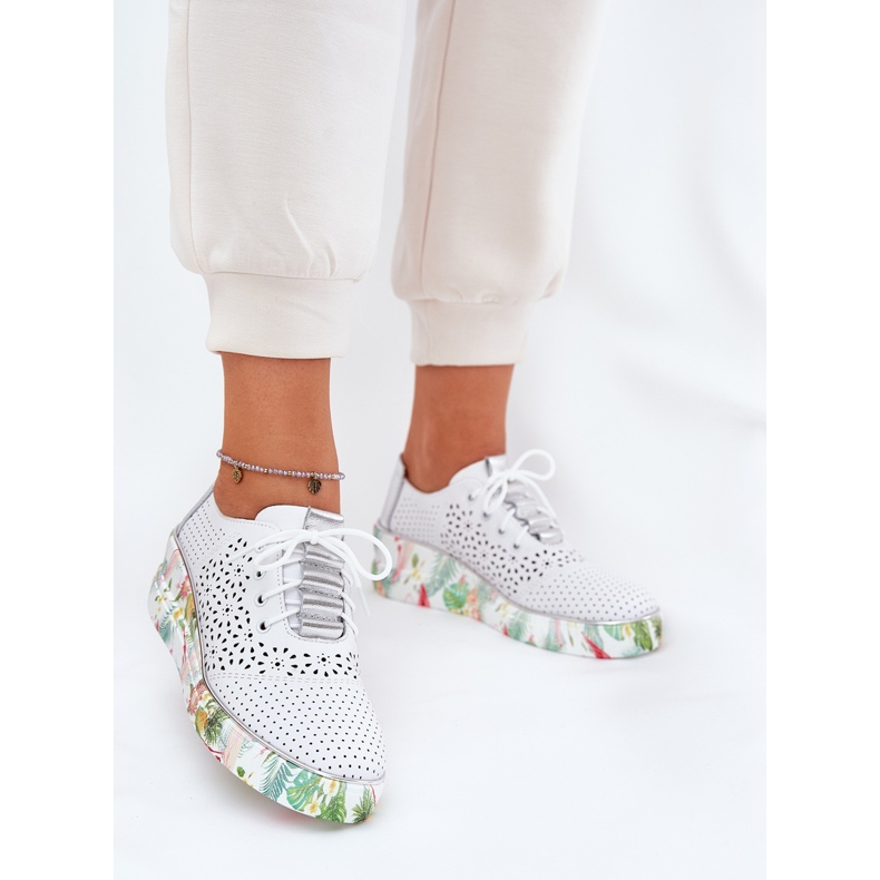 Női bőr cipő Artiker 56C1799 Fehér és ezüst 2