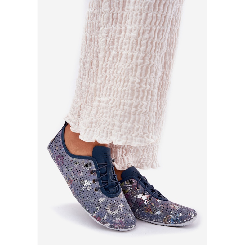 Női cipő természetes bőr mintás Artiker 56C2691 kék 1