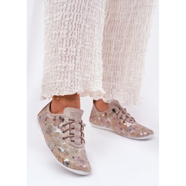 Női cipő természetes bőr mintás Artiker 56C2689 bézs 2