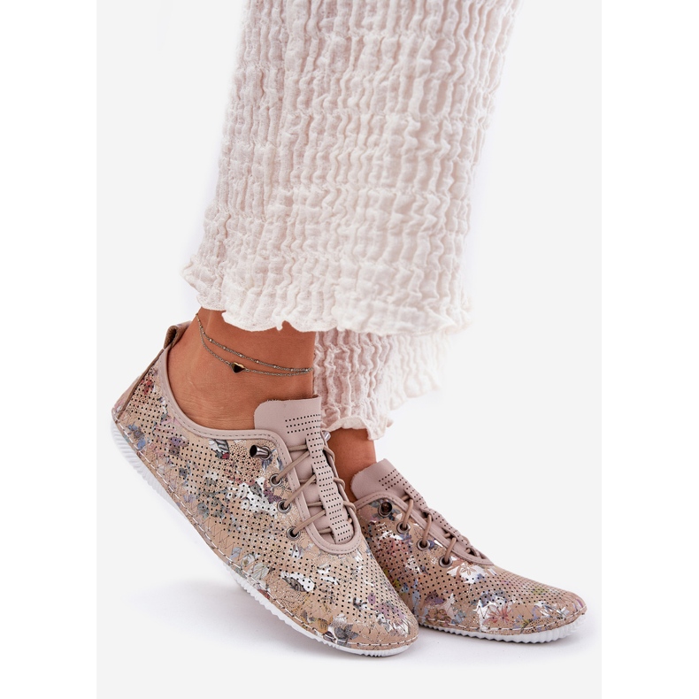 Női cipő természetes bőr mintás Artiker 56C2689 bézs 1