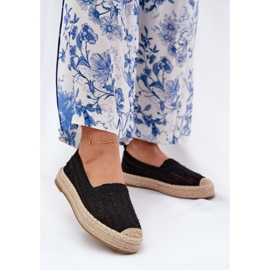 Női espadrilles a VinceZa 17392 fekete platformon 2