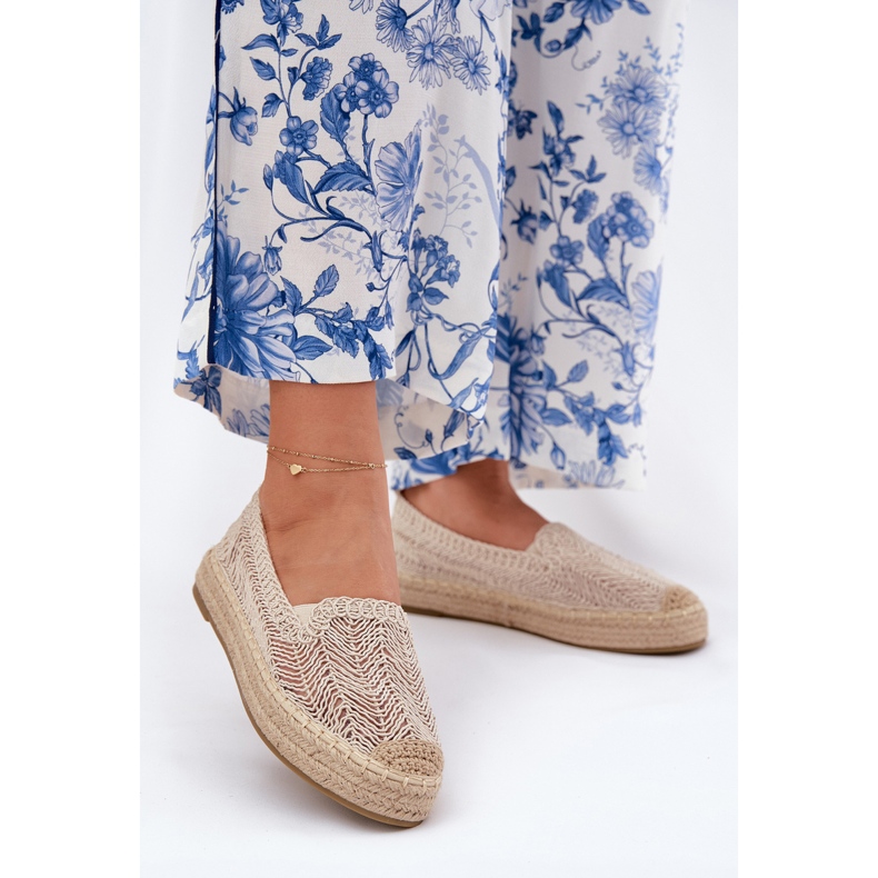 Női espadrilles a VinceZa 17392 bézs platformon 2
