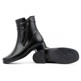 Olivier Női bőr szigetelt csizma két cipzárral 310BB, fekete 3