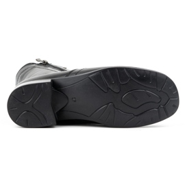 Olivier Női bőr szigetelt csizma két cipzárral 310BB, fekete 5