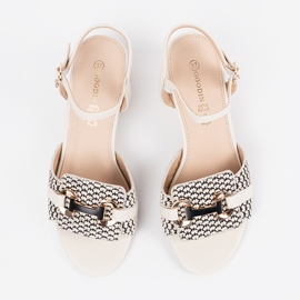 Goodin Fehér női szandál a közepes oszlopon 2