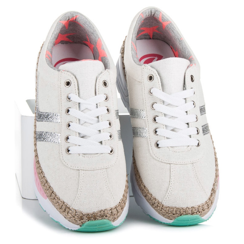 Kylie Fűzős tornacipők, espadrillák barna szürke 1