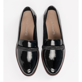 Mokaszinok Sergio Leone fekete bőr betéttel 2