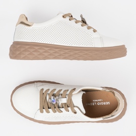 Fehér és bézs cipők bőrcsapokkal Sergio Leone 2