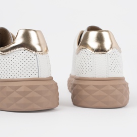 Fehér és bézs cipők bőrcsapokkal Sergio Leone 1