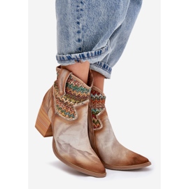 Cowboy bőrcsizma egy oszlopon, dekoratív maciejka-fonással 06810-29 multikolor sokszínű 1