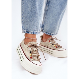 Női cipők a platformon goe rr2n4105 bézs 2