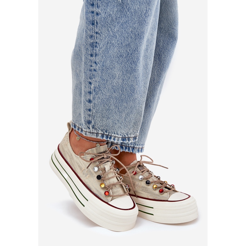 Női cipők a platformon goe rr2n4105 bézs 1